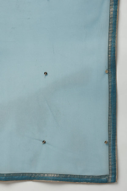 Teal Blue Mesh Drape