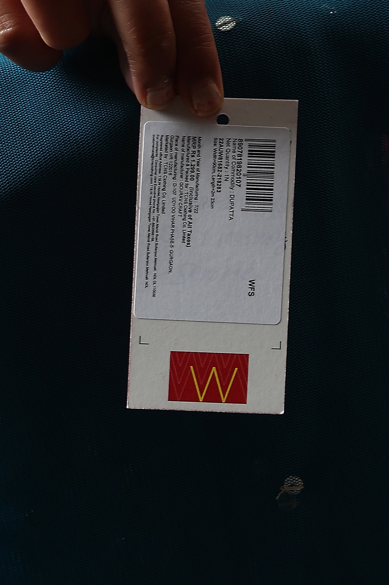 Teal Blue Mesh Drape