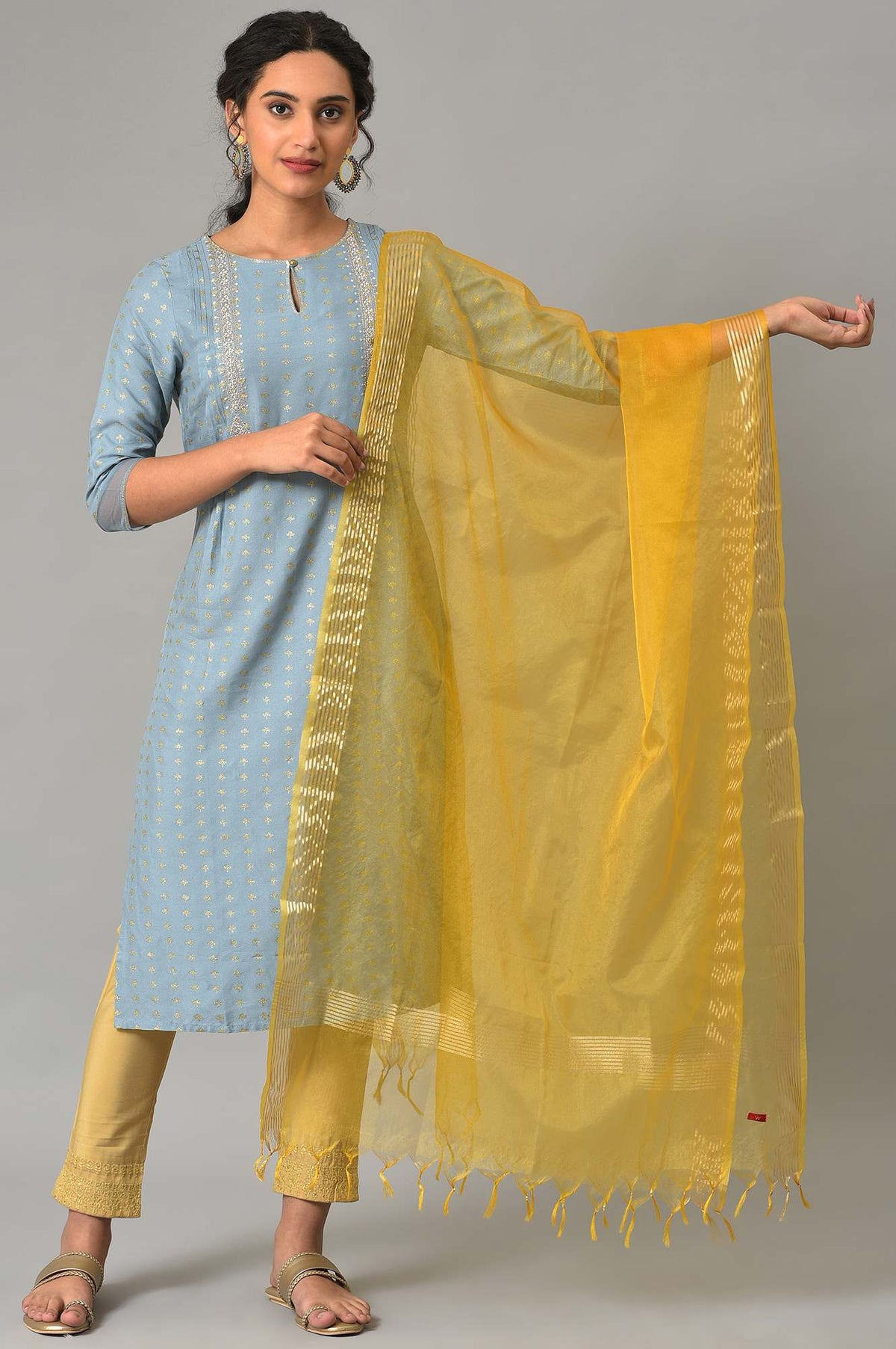 Yellow Organza Dupatta - FS