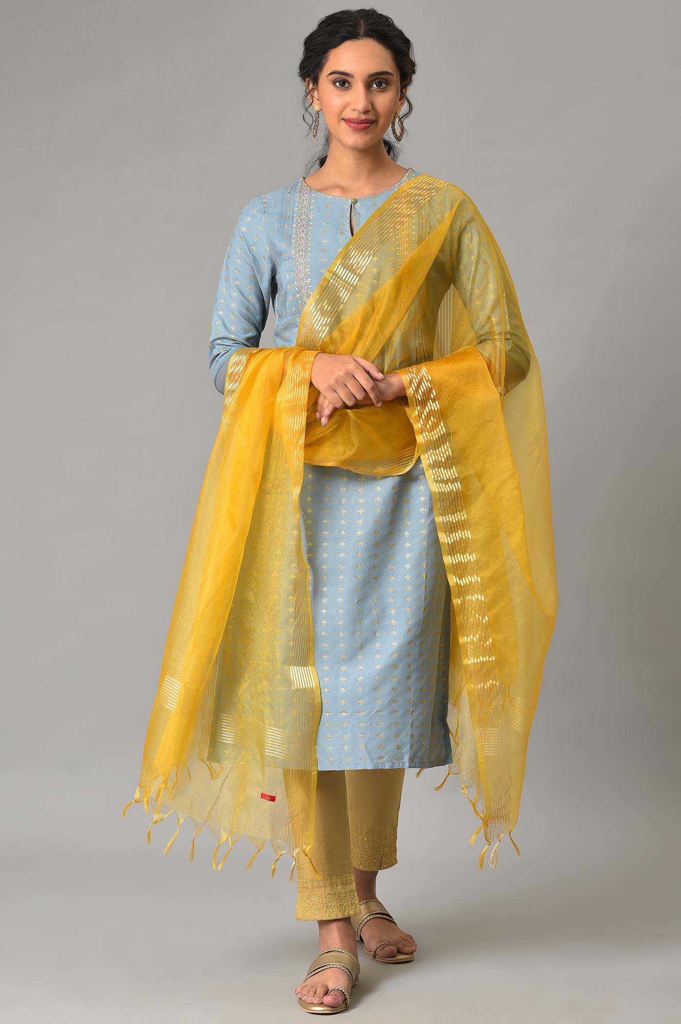 Yellow Organza Dupatta
