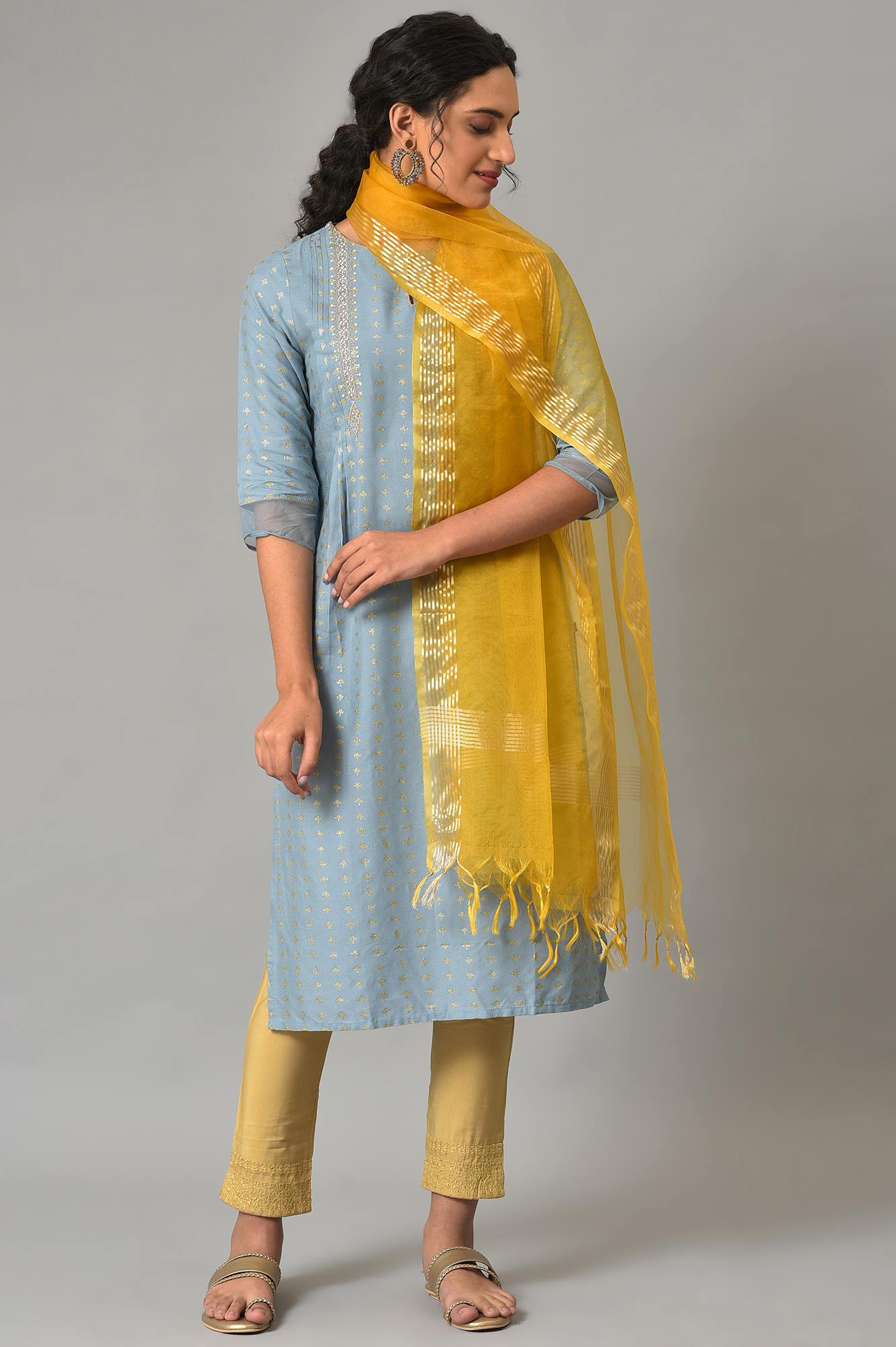 Yellow Organza Dupatta