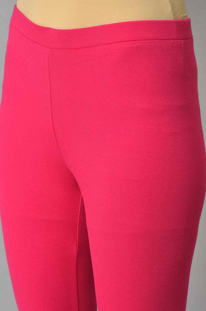 Blue Printed kurta With Pink Tights - wforwoman