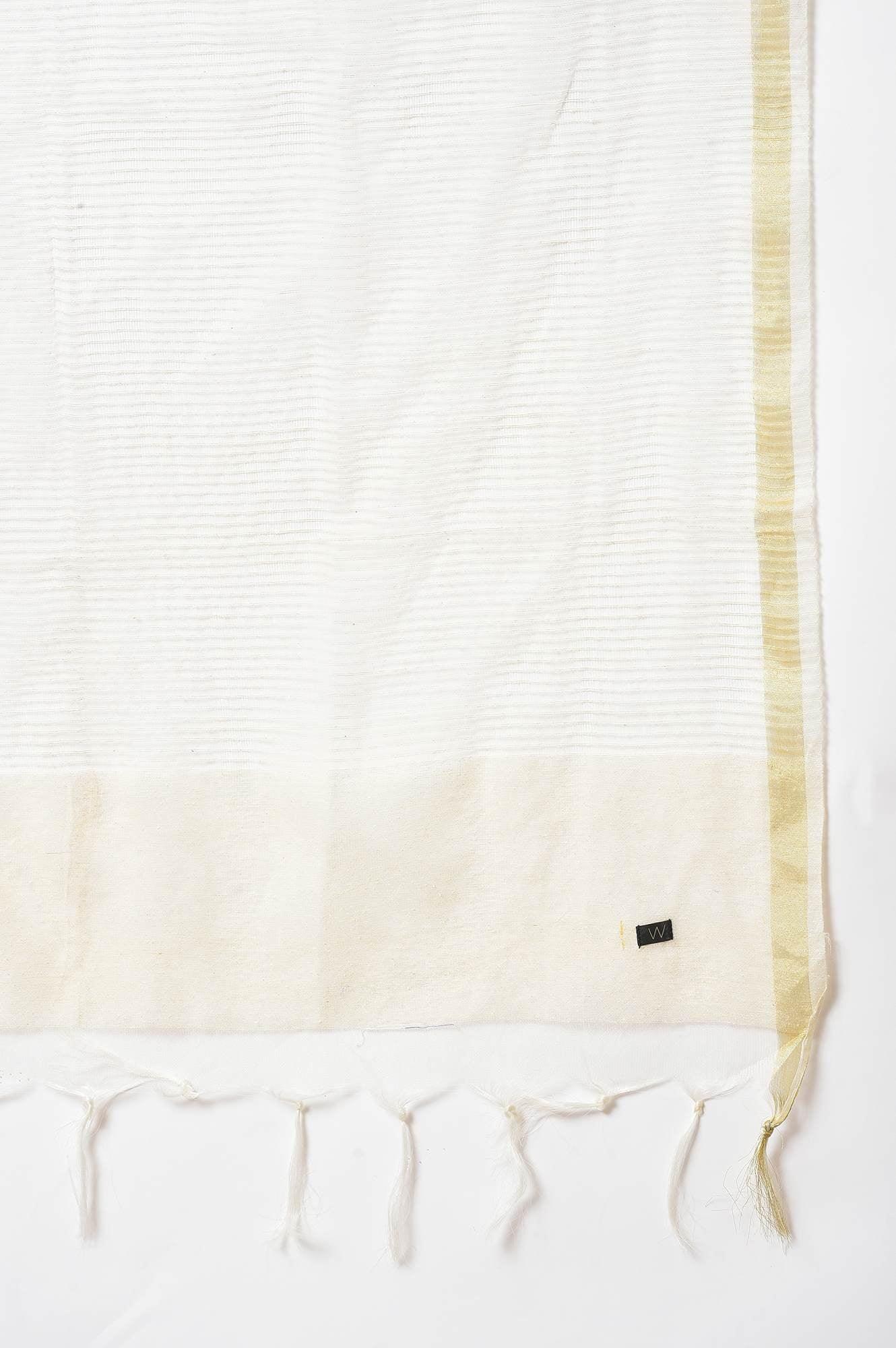 Dark Yellow A-Line Embroidered kurta With Parallel Pants And Jacquard Dupatta - wforwoman