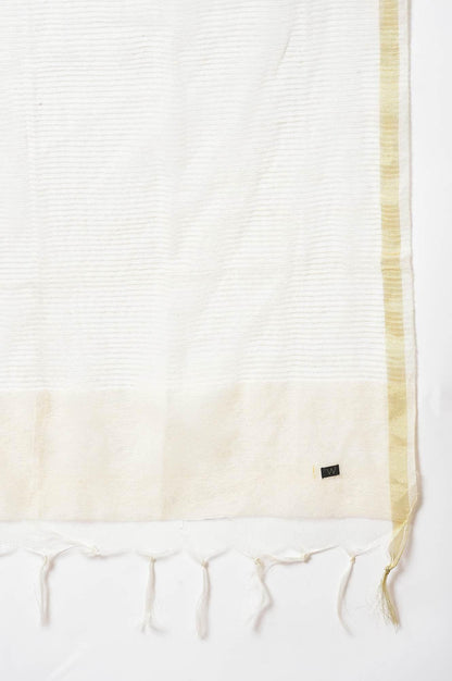 Dark Yellow A-Line Embroidered kurta With Parallel Pants And Jacquard Dupatta - wforwoman