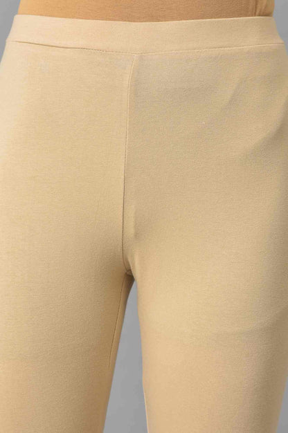 Black Dobby kurta With Biege Tights - wforwoman