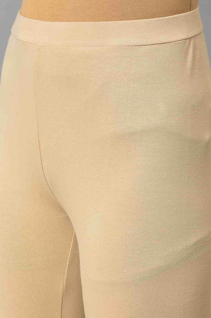 Black Dobby kurta With Biege Tights - wforwoman