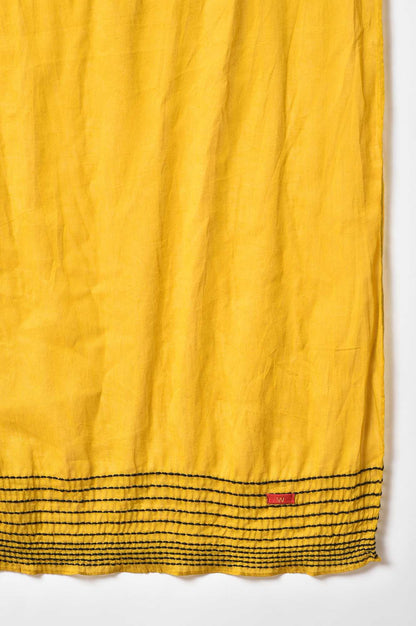 Ecru Printed Shirt kurta With Yellow Straight Pants - wforwoman