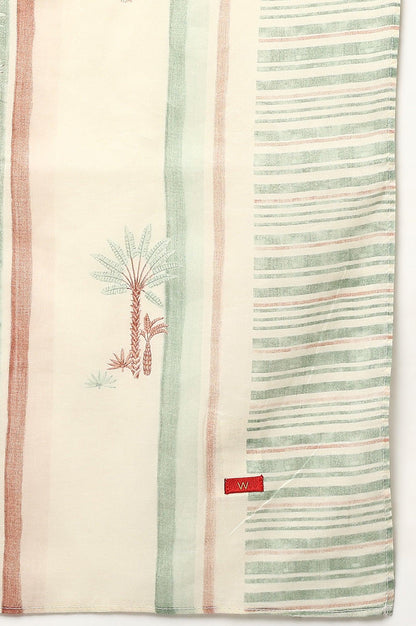 Light Green Plus Size Embroidered kurta With Printed Parallel Pants And Dupatta - wforwoman