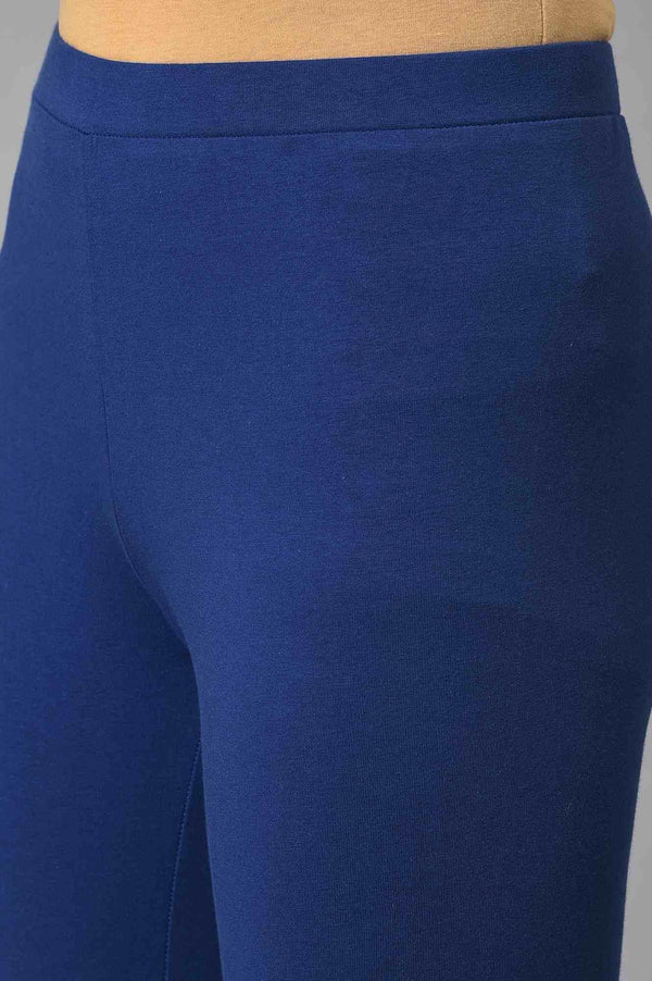 Ecru Shirt kurta With Dark Blue Tights And Organza Dupatta
