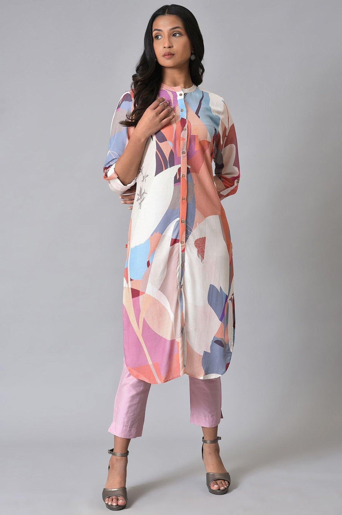 Multicoloured Printed kurta Set - XS