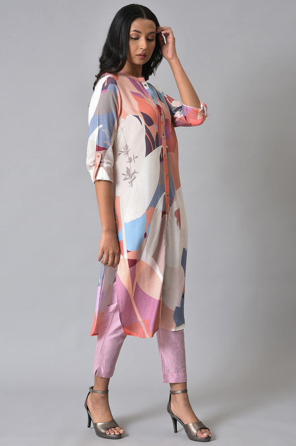 Multicoloured Printed kurta Set