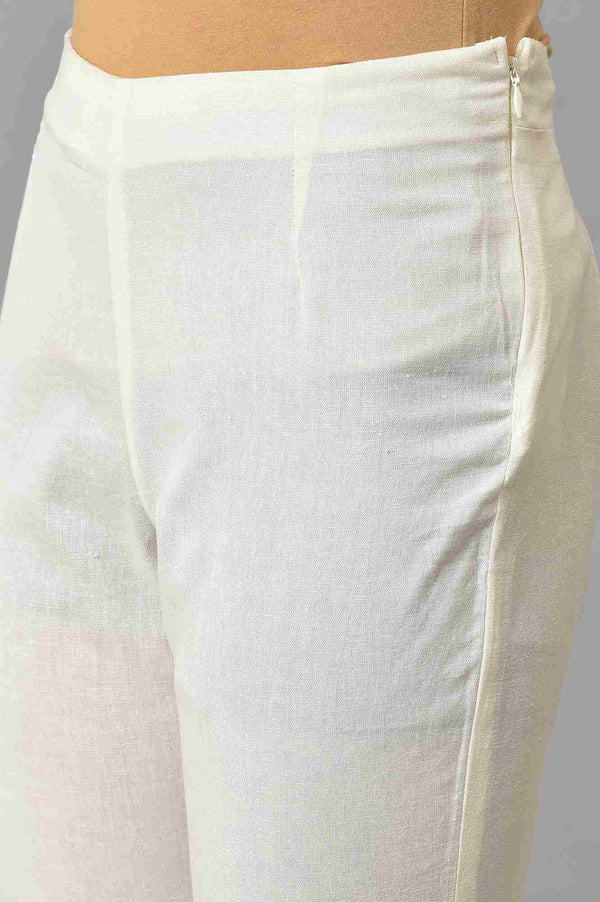 Ecru Printed Shirt kurta With Pants And Dupatta