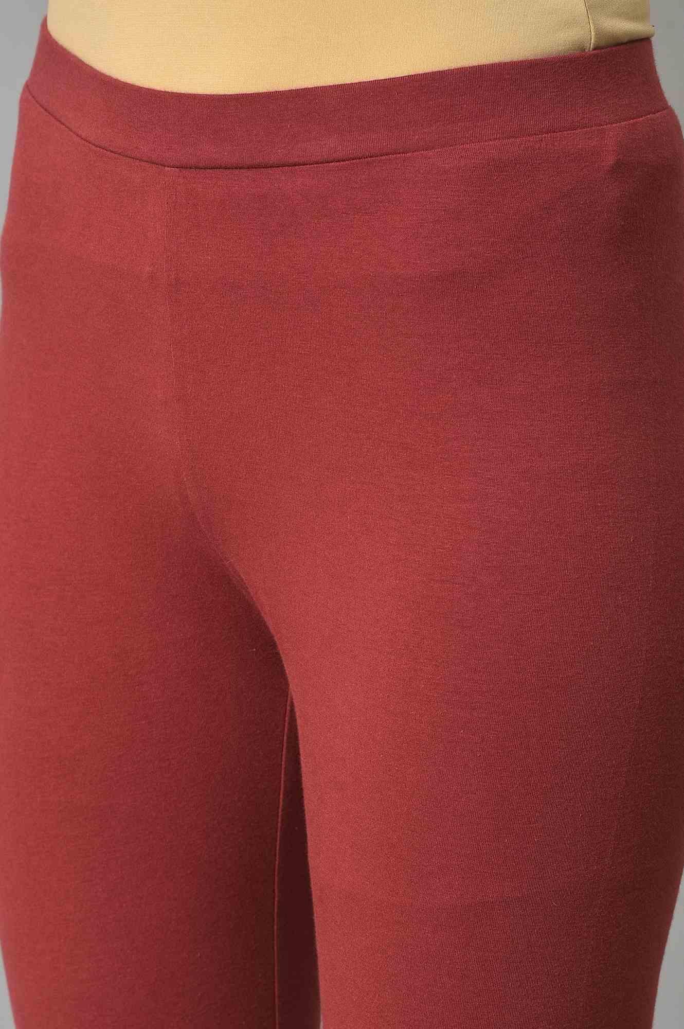 Light Green Shirt kurta With Red Tights - wforwoman