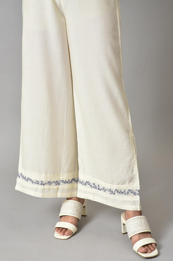 Dusk Purple Floral Printed kurta With Embroidered Ecru Pants And Dupatta