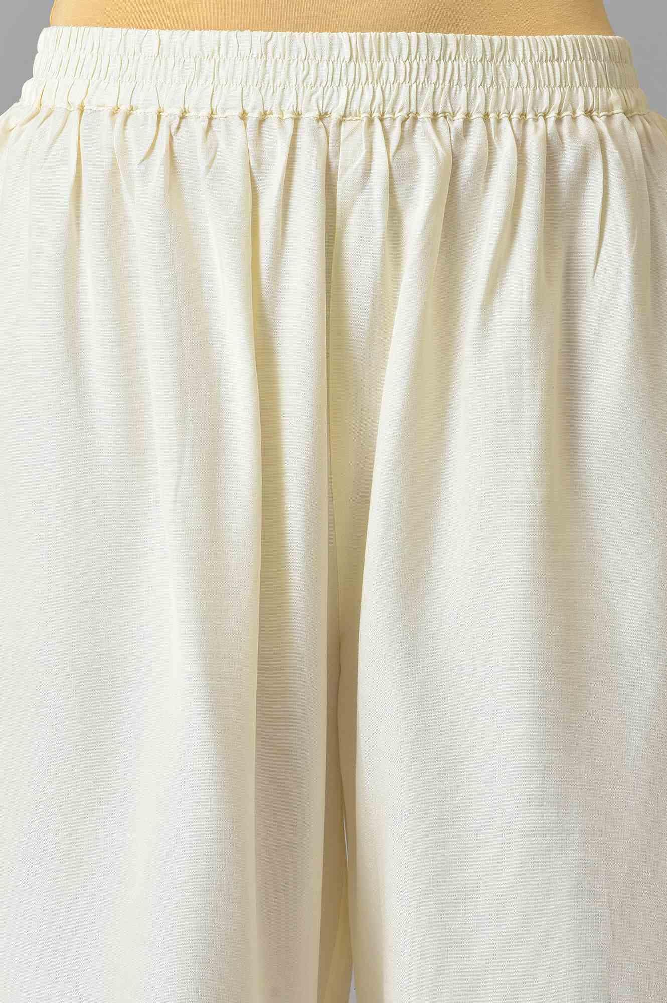 Blue Embroidered kurta With Ecru Parallel Pants And Floral Printed Dupatta - wforwoman