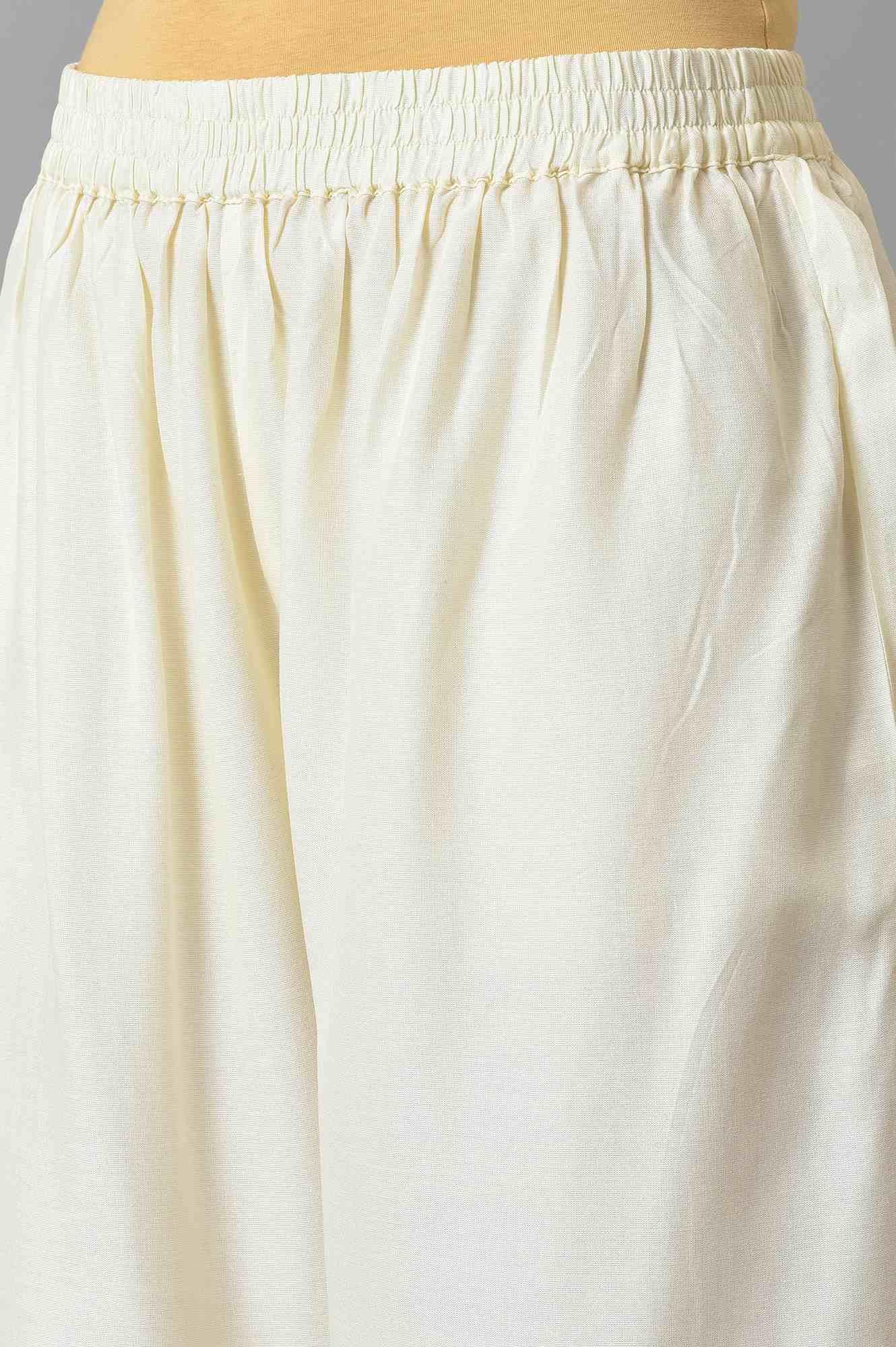 Blue Embroidered kurta With Ecru Parallel Pants And Floral Printed Dupatta - wforwoman