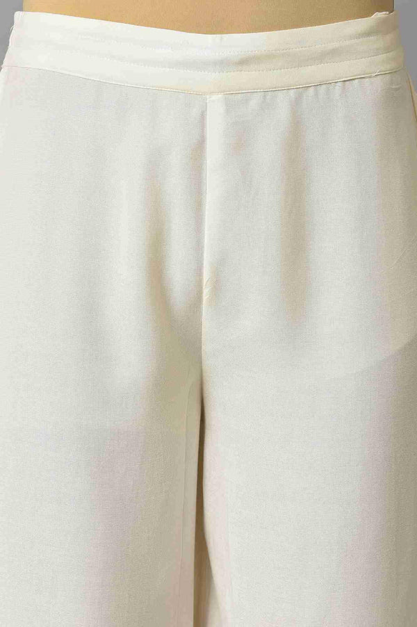 Blue Pintuck Straight kurta With Ecru Parallel Pants
