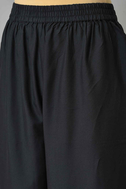 White And Deep Blue Ombre kurta With Printed Gillet And Parallel Pants - wforwoman