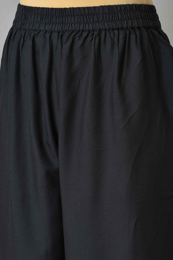 White And Deep Blue Ombre kurta With Printed Gillet And Parallel Pants