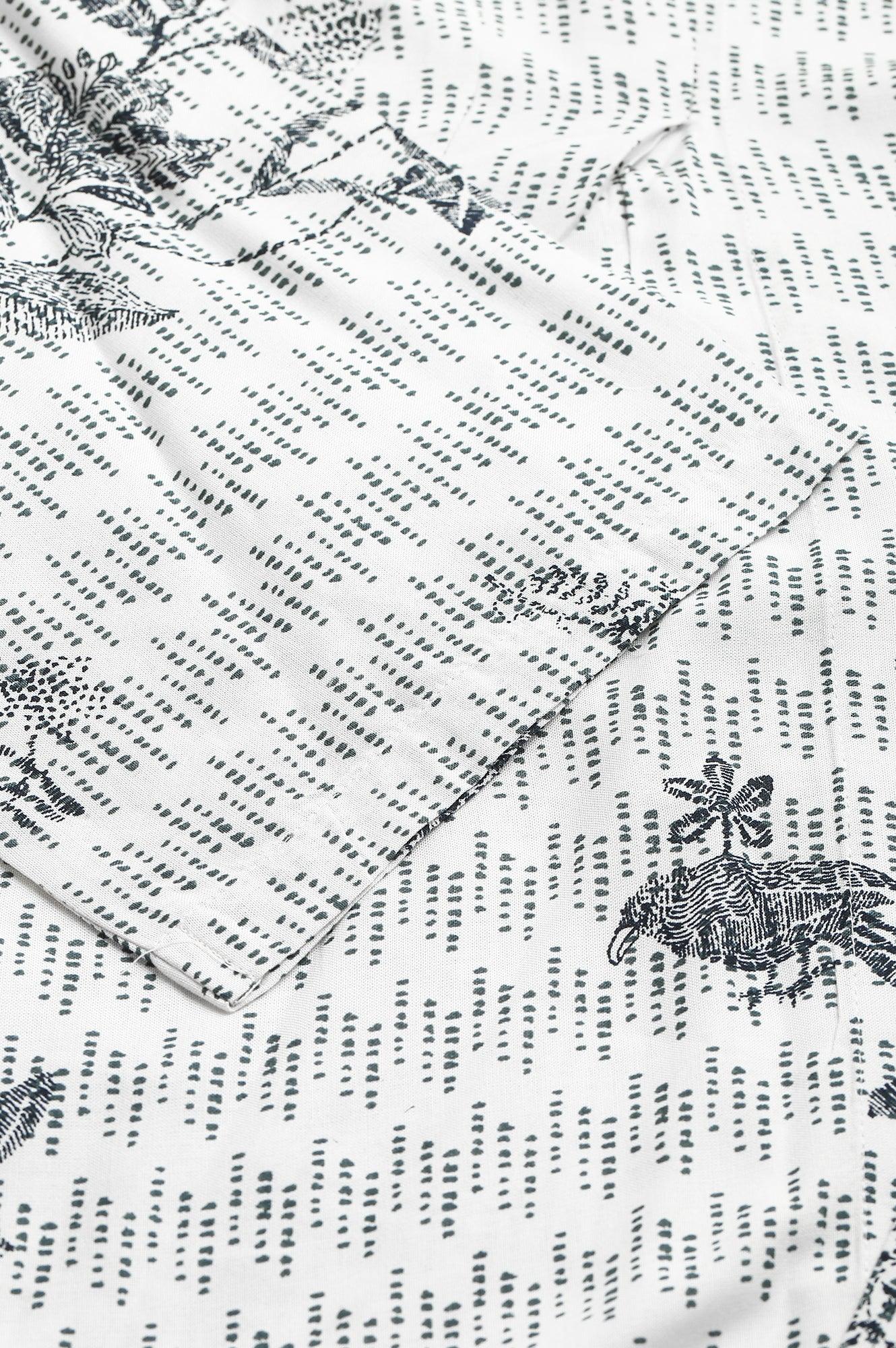 Plus Size White And Deep Blue Ombre kurta With Printed Gillet And Parallel Pants - wforwoman