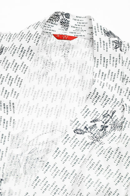 Plus Size White And Deep Blue Ombre kurta With Printed Gillet And Parallel Pants - wforwoman