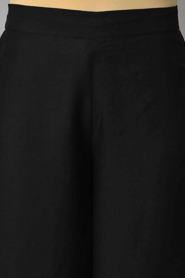 Black Floral Printed kurta With Parallel Pants And Grey Dupatta
