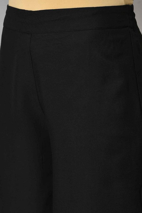 Black Floral Printed kurta With Parallel Pants And Grey Dupatta