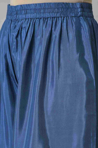 Blue Embroidered kurta With Parallel Pants And Pink Dupatta - wforwoman