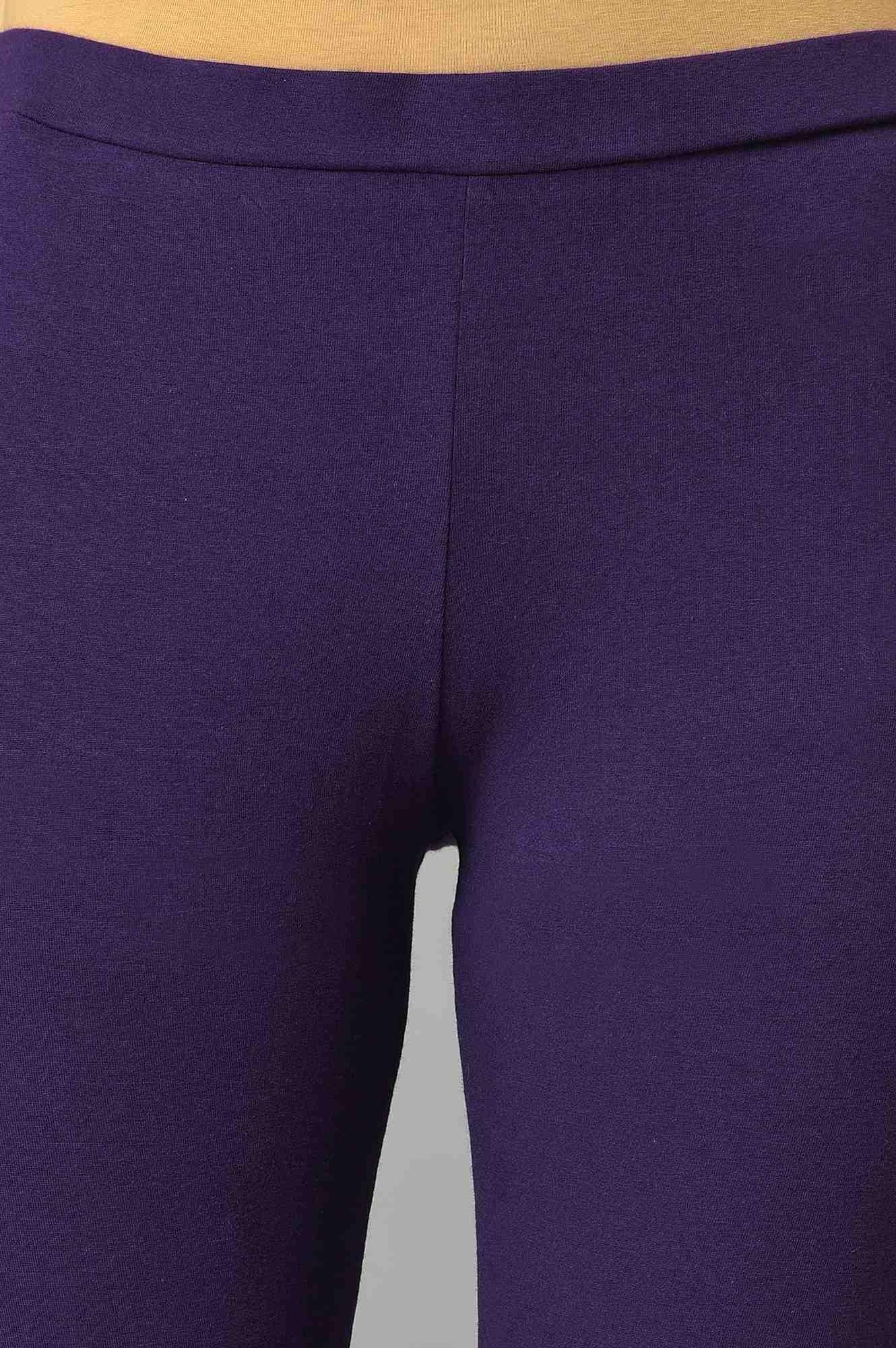 Purple Printed Kalidar kurta With Tights - wforwoman