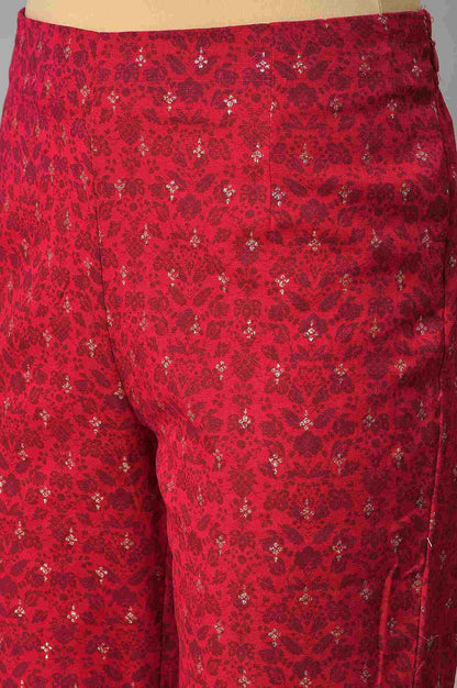 Light Blue Floral Printed kurta With Pink Slim Pants And Dupatta - wforwoman