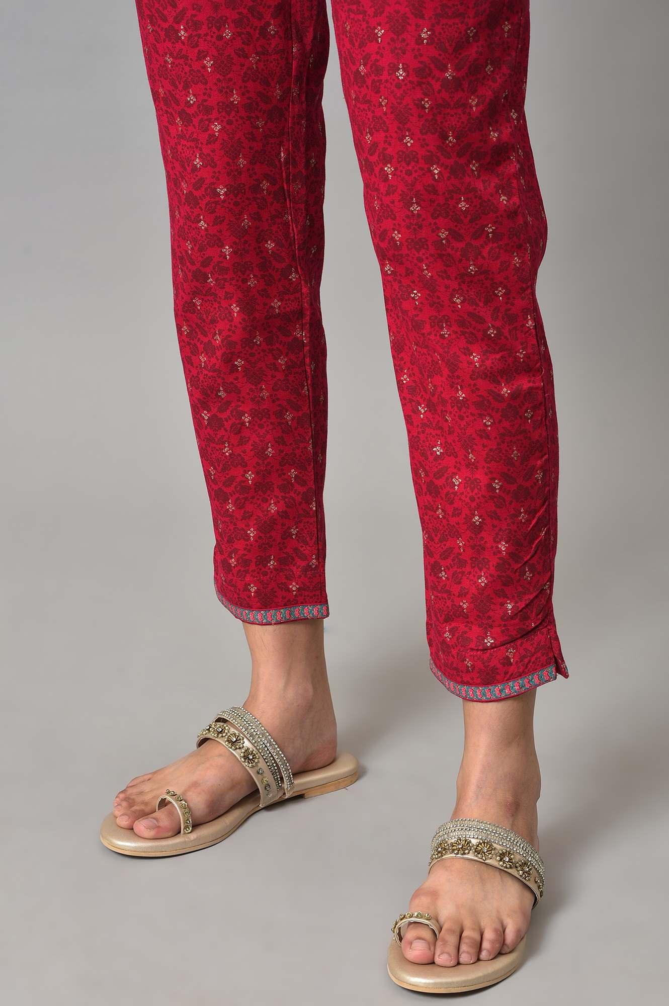 Light Blue Floral Printed kurta With Pink Slim Pants And Dupatta - wforwoman