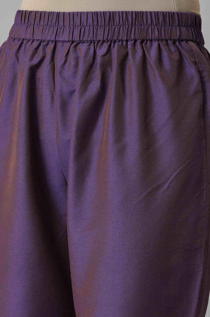 Purple Embroidered kurta With Slim Pants And Printed Dupatta - wforwoman