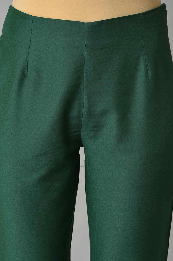 Red Embroidered Festive kurta With Green Slim Pants