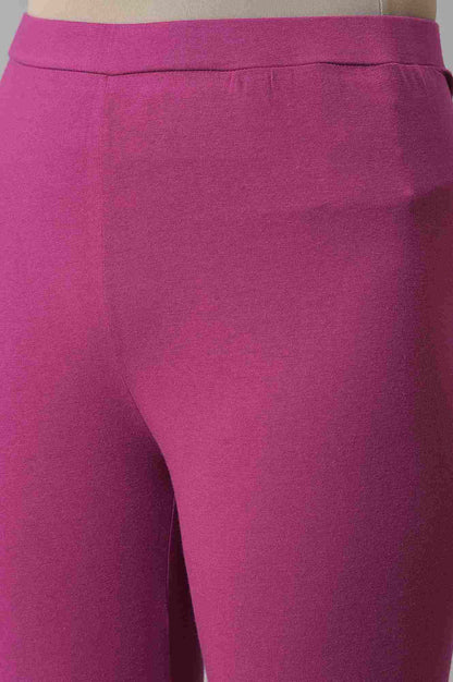 Dark Purple Ombre Cowl kurta With Tights And Bandhani Dupatta