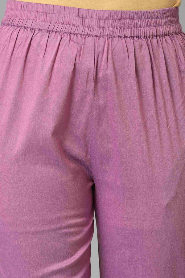 Corn Yellow And Plum Ombre A-Line kurta With Pants