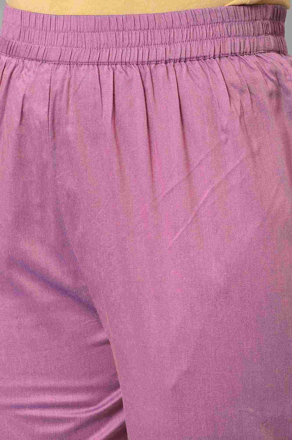 Corn Yellow And Plum Ombre A-Line kurta With Pants