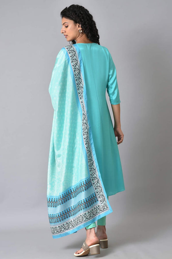 Light Green And Blue Ombre kurta Set