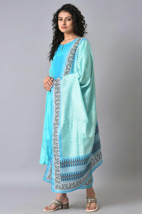 Light Green And Blue Ombre kurta Set