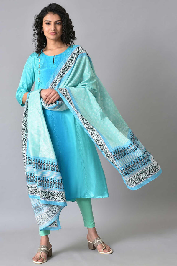 Light Green And Blue Ombre kurta Set