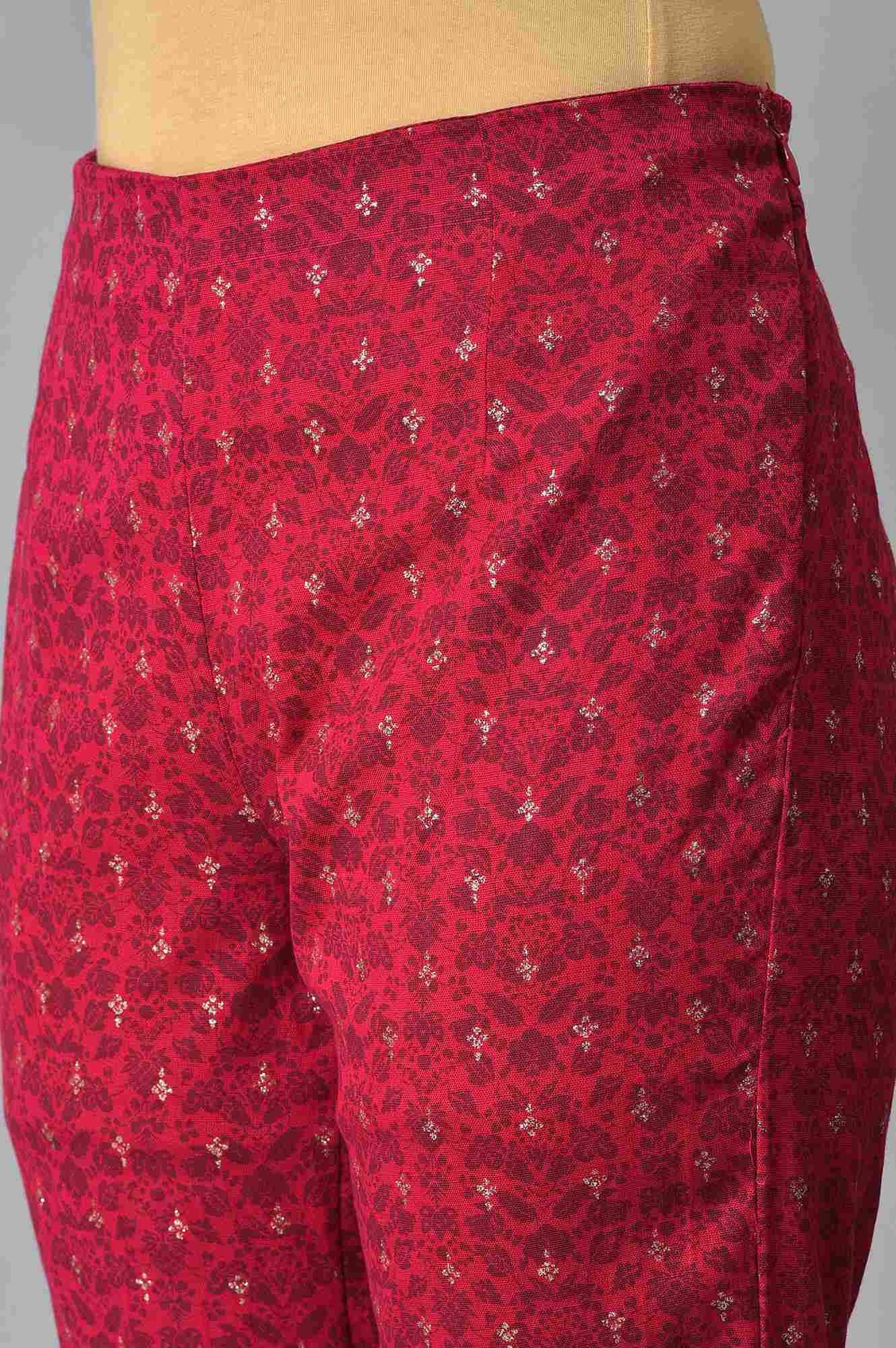 Royal Blue Printed kurta With Pink Printed Slim Pants And Dupatta - wforwoman