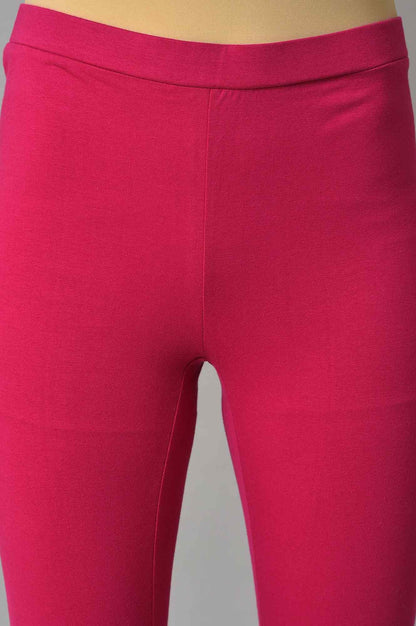 Pink Gold Glitter Printed kurta With Tights And Green Printed Dupatta - wforwoman