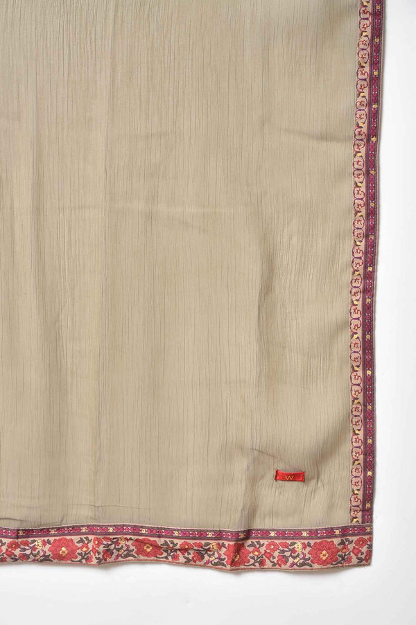 Purple Paisley Print kurta With Olive Chiffon Dupatta
