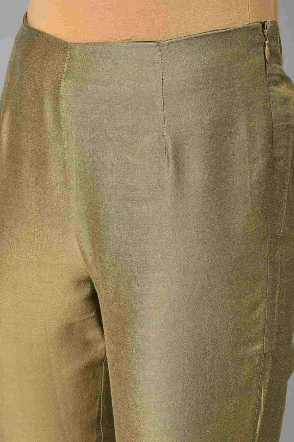 Dark Pink Mukaish Placement Print kurta With Golden Pants And Dupatta