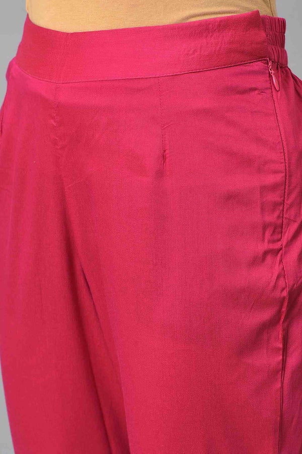 Royal Blue Mock Layered Festive kurta With Pink Slim Pants And Chiffon Dupatta