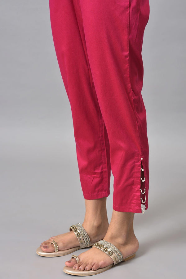 Royal Blue Mock Layered Festive kurta With Pink Slim Pants And Chiffon Dupatta