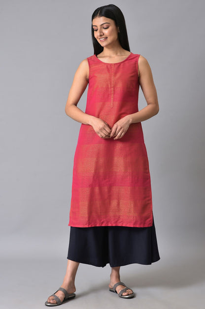 Navy Blue Solid Flared Rayon Culottes with Drawstring Detail