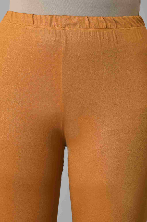 Brown Poly Lycra Women Churidar