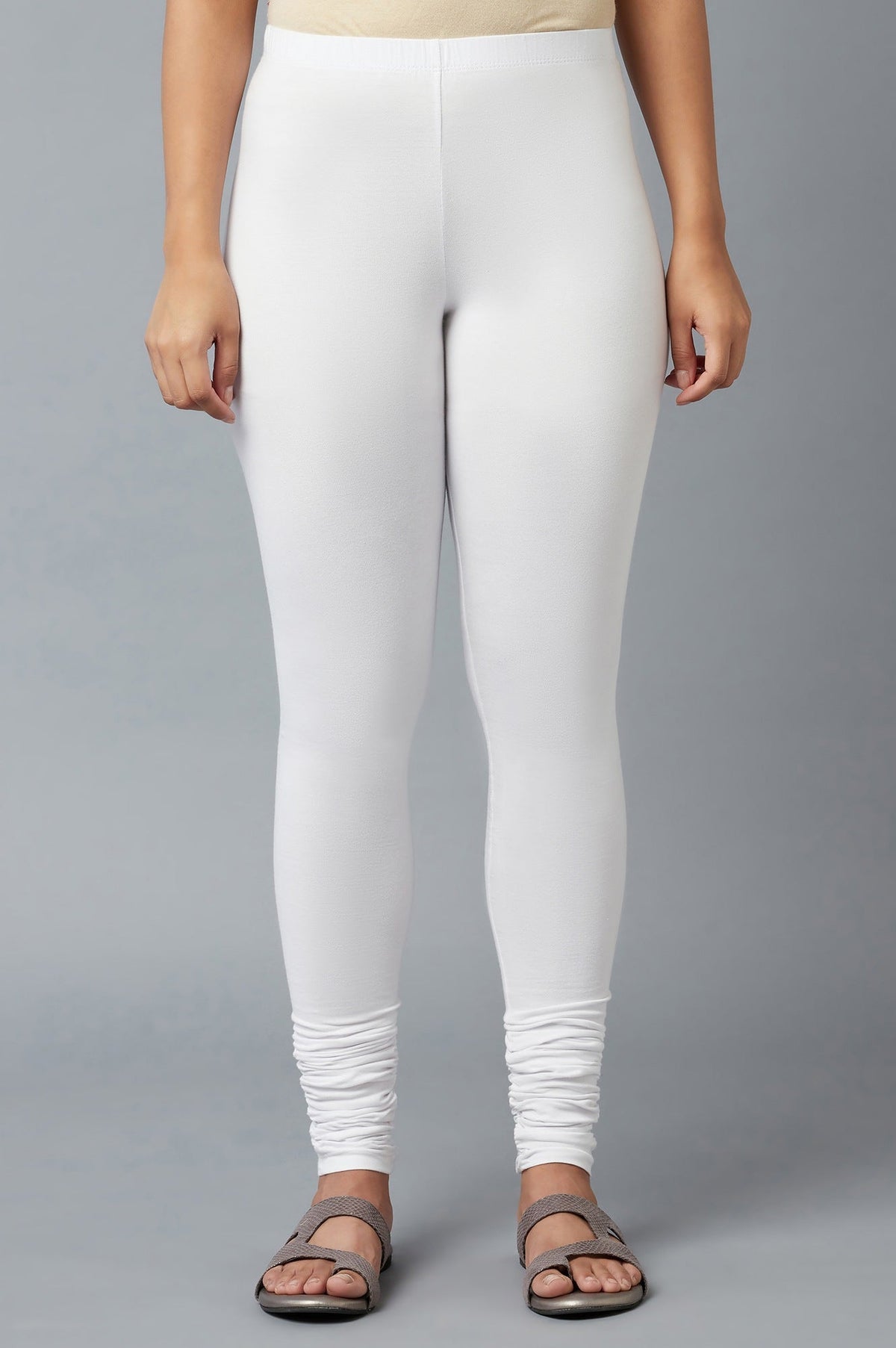 Elleven Women's Women White Ankle Length Cotton Lycra Churidar - XS