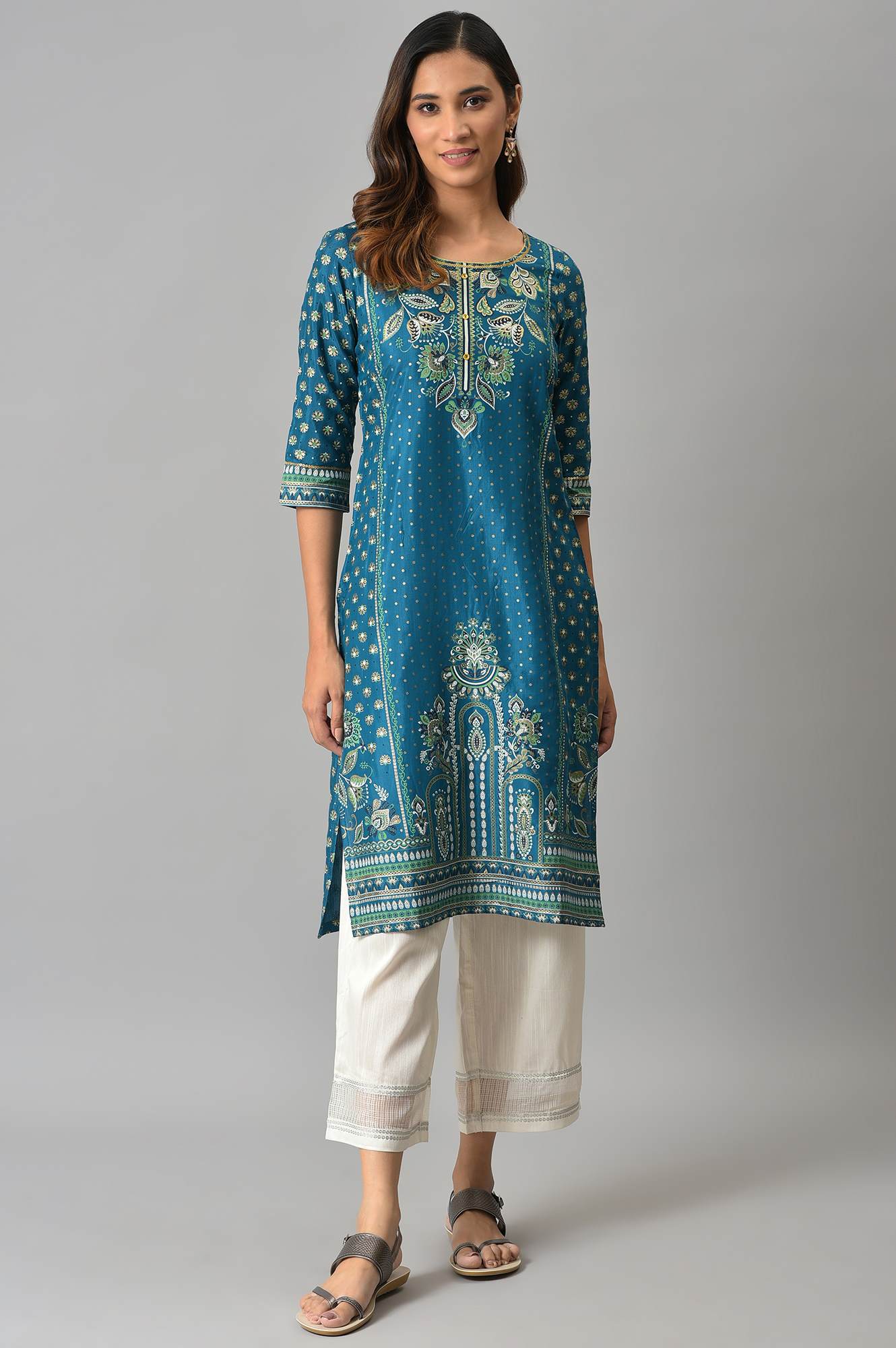 Off White Solid Wide-leg Cotton Culottes with Sheer Hem Detail