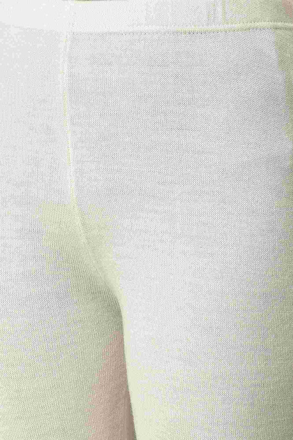 Elleven Women's White Solid Skinny Tights With Elasticated Waistband